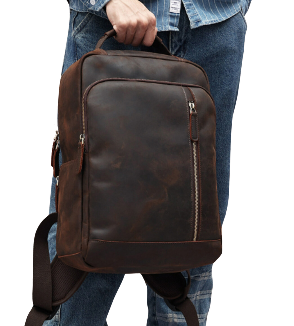 Crazy Horse Leather Backpack | PORTLY