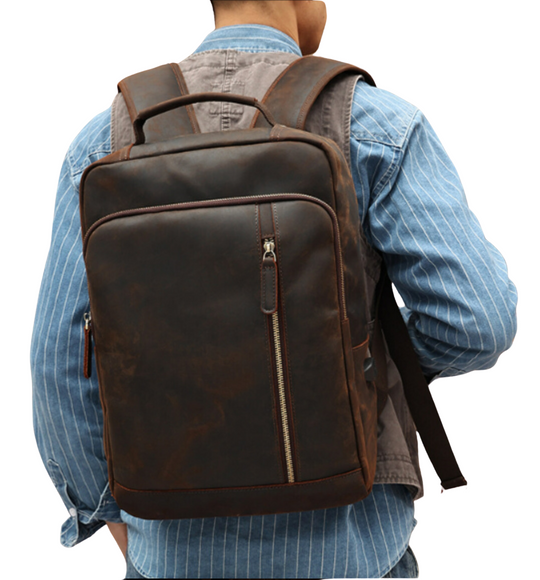 Crazy Horse Leather Backpack | PORTLY