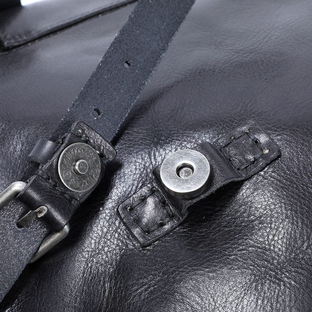 Small black leather backpack | BODO