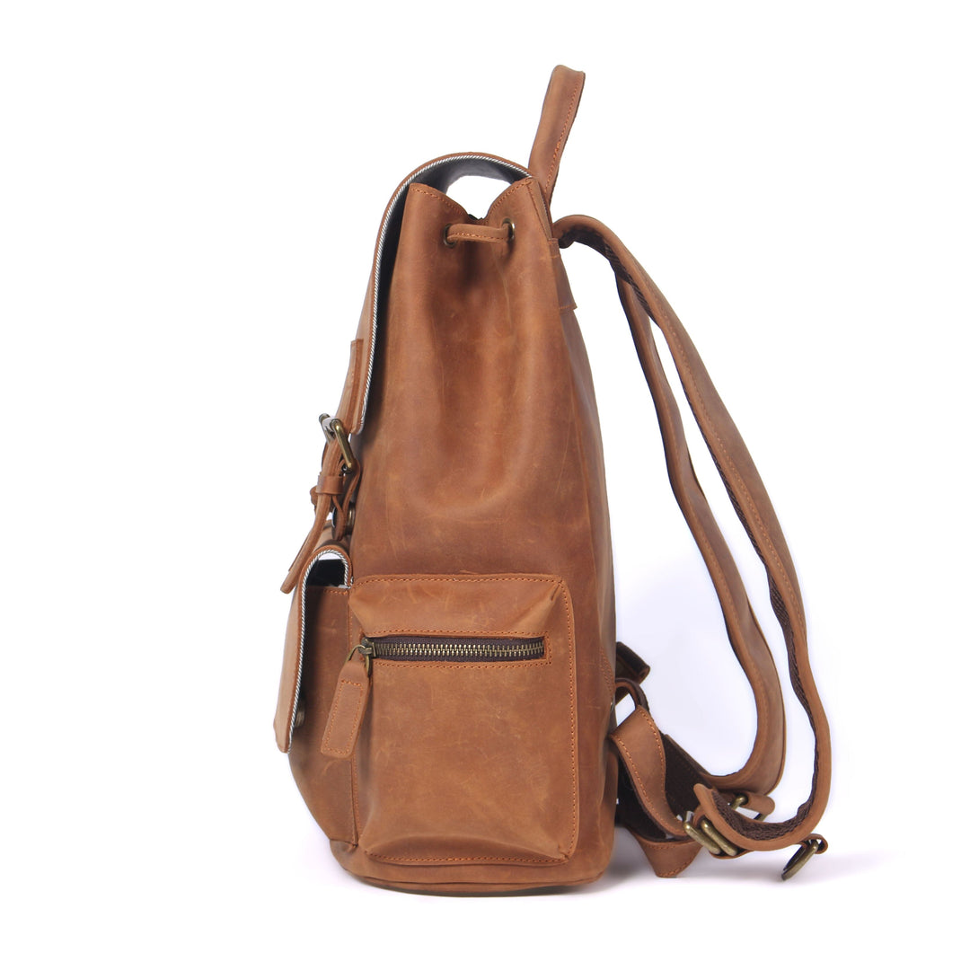 Leather Backpack with Drawstring | FLAM