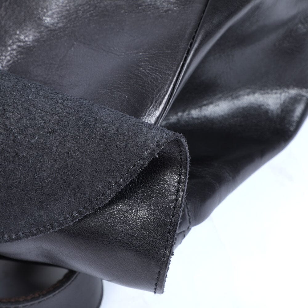 Small black leather backpack | BODO