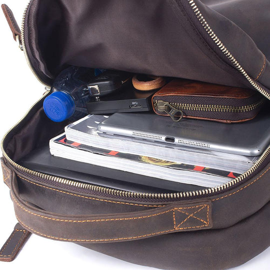 Brown Leather Backpack | TOLEDO