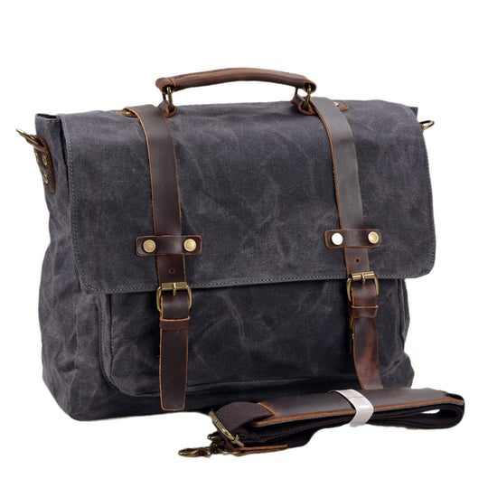 Canvas and leather clutch bag | BRUGES
