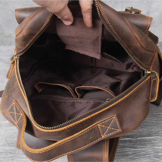 Brown Leather Backpack | MORITZ