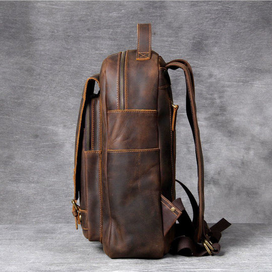 Brown Leather Backpack | MORITZ
