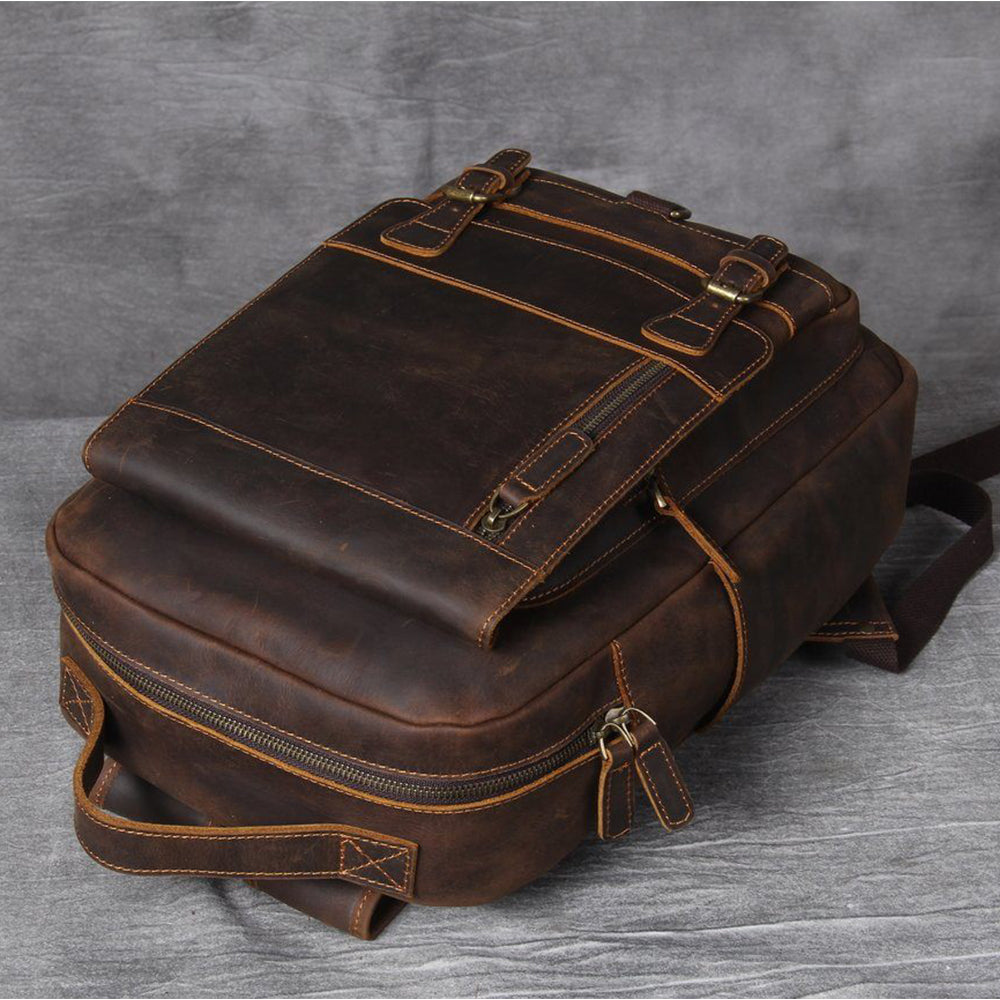Brown Leather Backpack | MORITZ