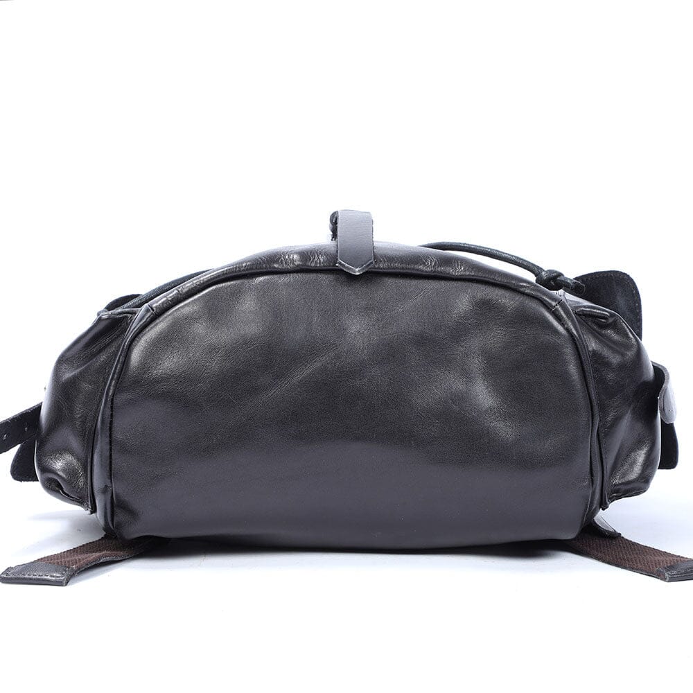 Small black leather backpack | BODO