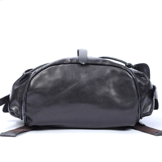 Small black leather backpack | BODO