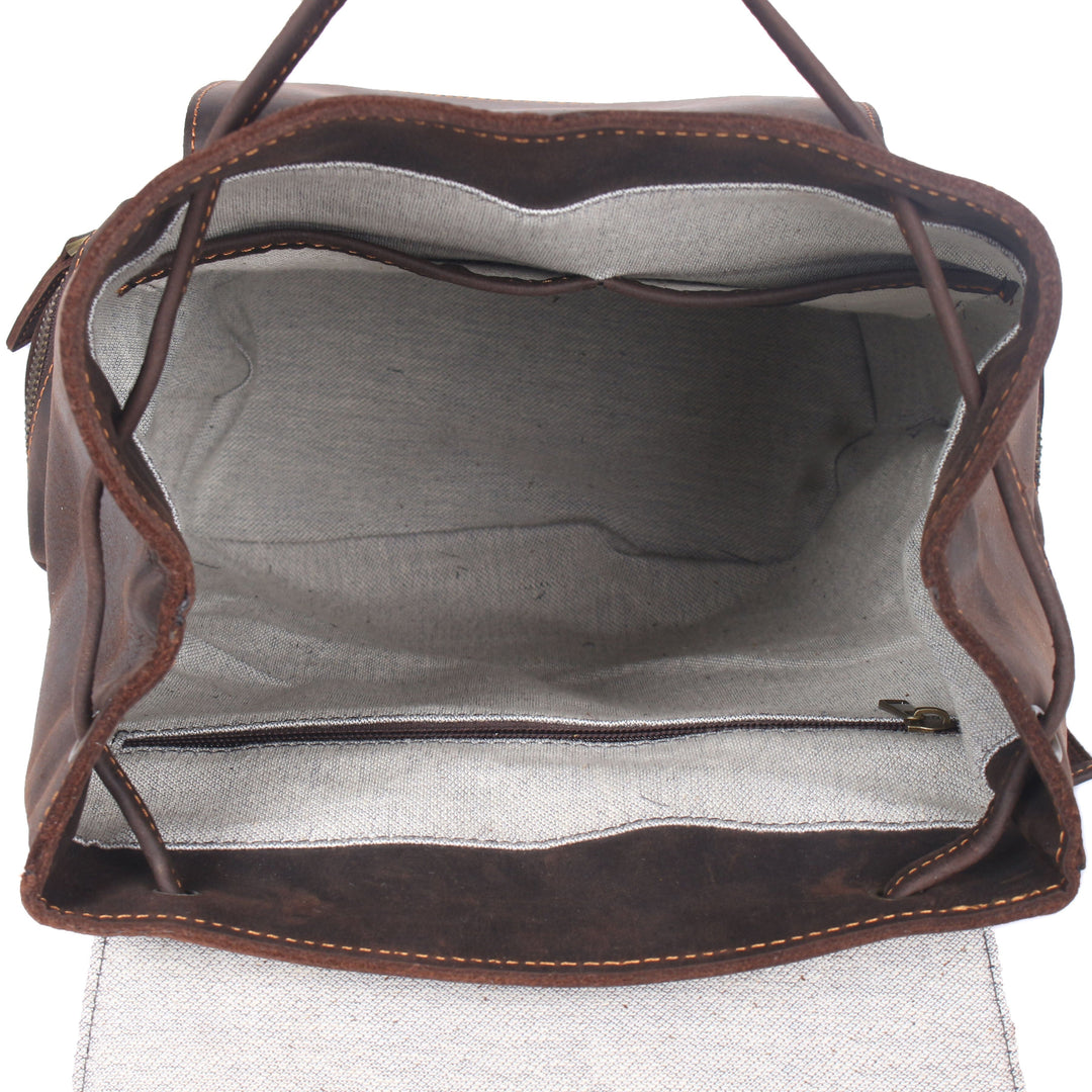 Leather Backpack with Drawstring | FLAM