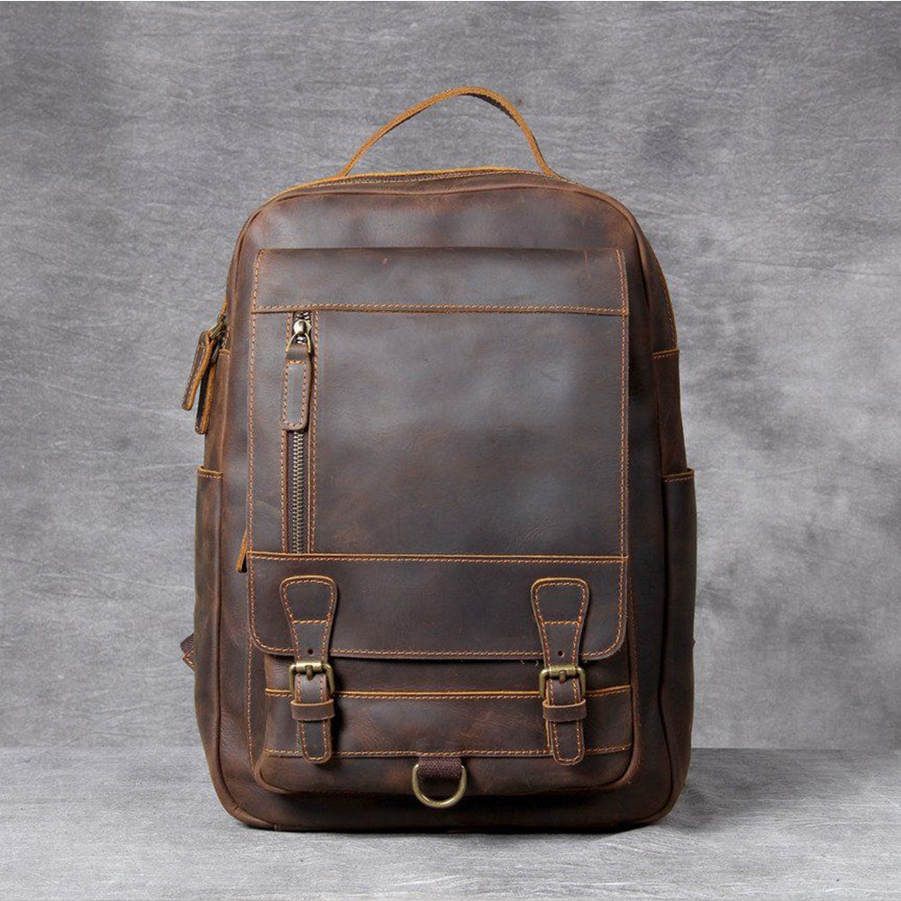Brown Leather Backpack | MORITZ