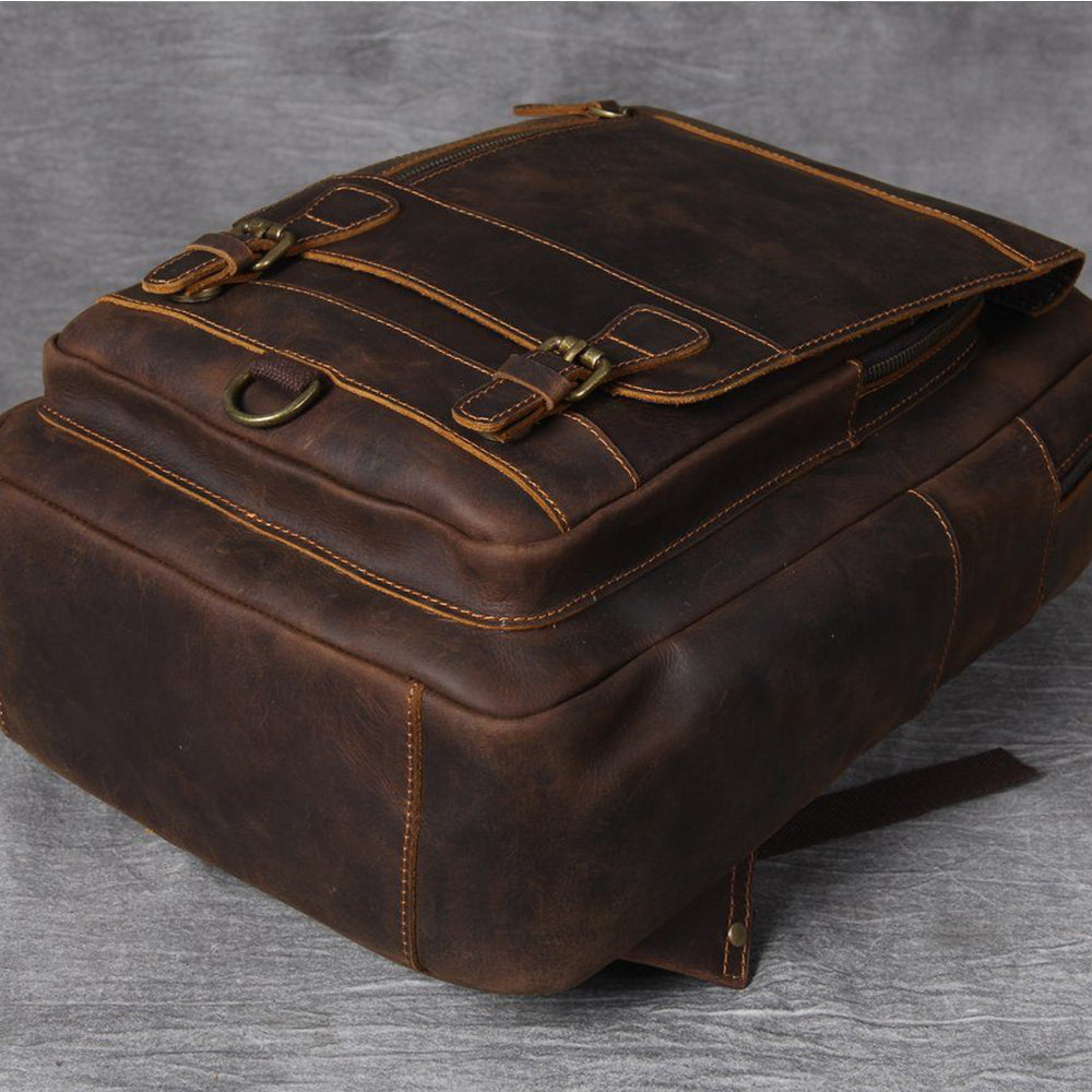 Brown Leather Backpack | MORITZ
