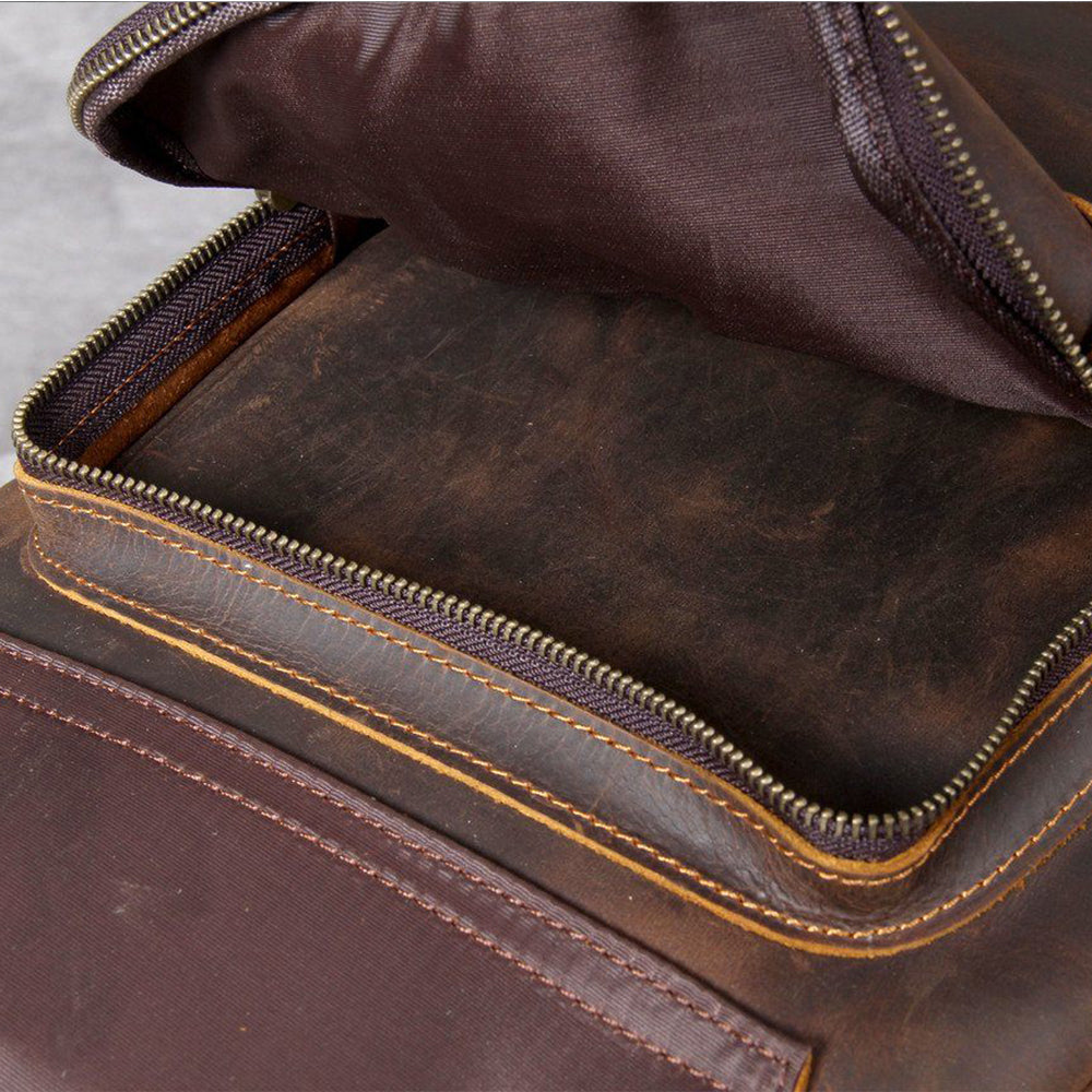 Brown Leather Backpack | MORITZ