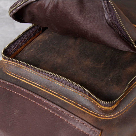 Brown Leather Backpack | MORITZ