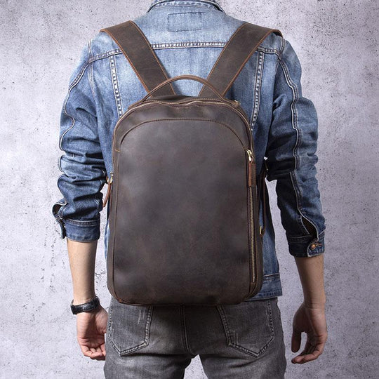 Brown Leather Backpack | TOLEDO
