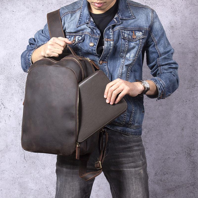 Brown Leather Backpack | TOLEDO
