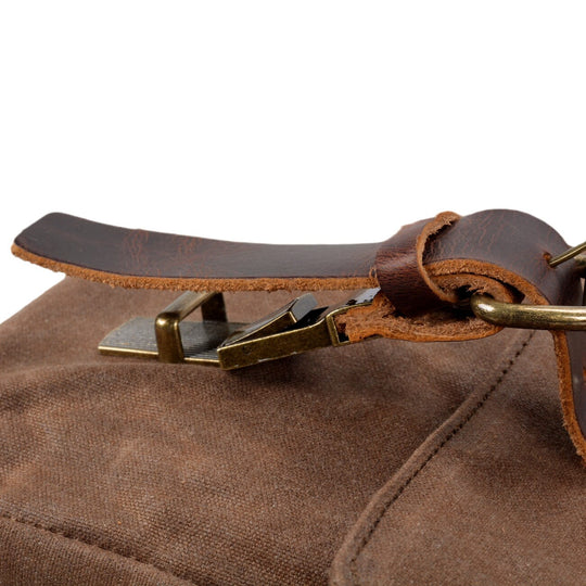 Canvas and leather clutch bag | BRUGES