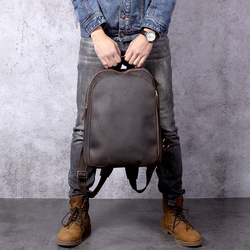 Brown Leather Backpack | TOLEDO